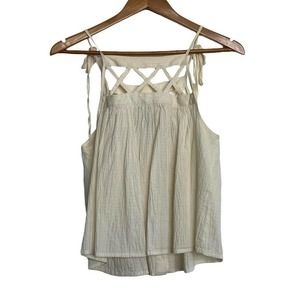 Jenni Kayne Cream Crisscross Strap Tank Top